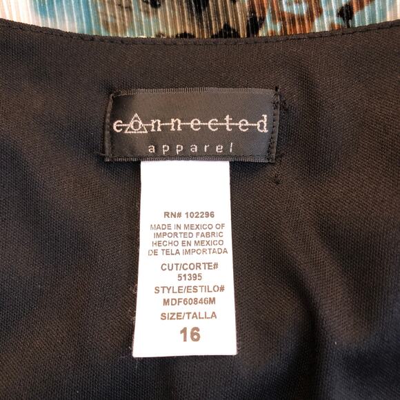 Connected Apparel Soft Accordion Shift Dress Midi V Neck Lagenlook Size 16 - Picture 4 of 10